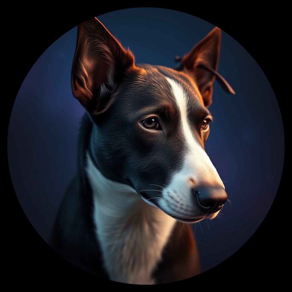 Cosmic medallion portrait of BC_29772_BC_29772, a Border Collie