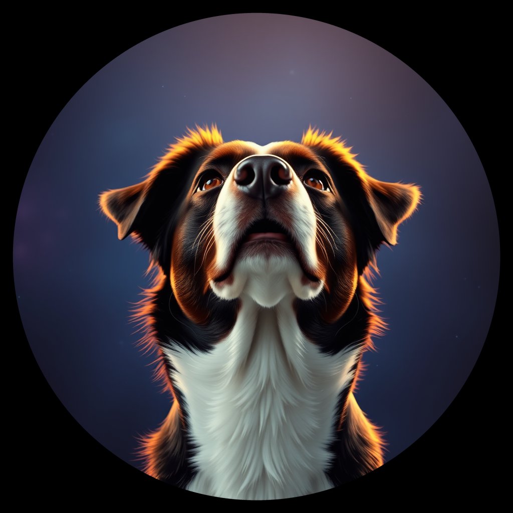 Cosmic medallion portrait of BC_31618_BC_31618, a Border Collie