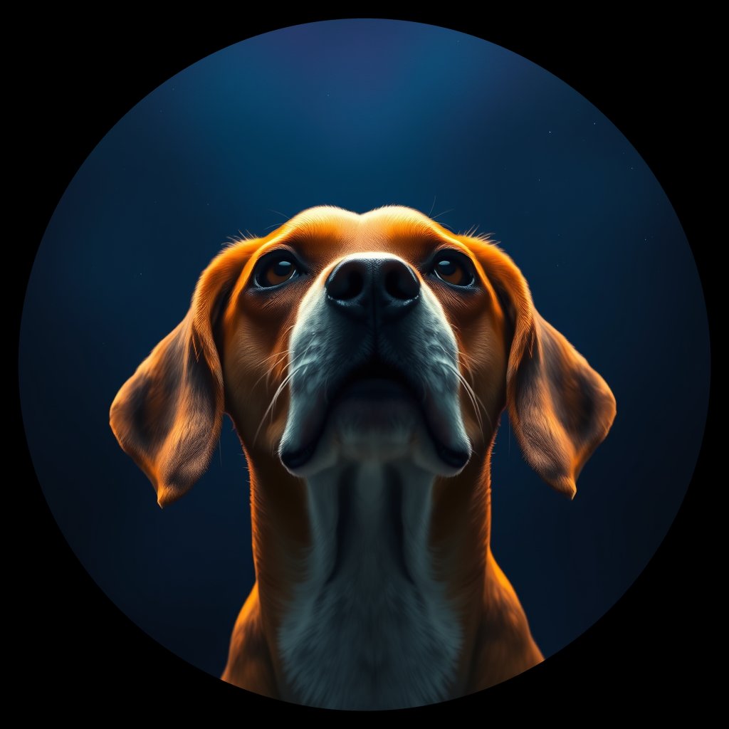 Cosmic medallion portrait of BEAG_BEAG_01324, a Beagle