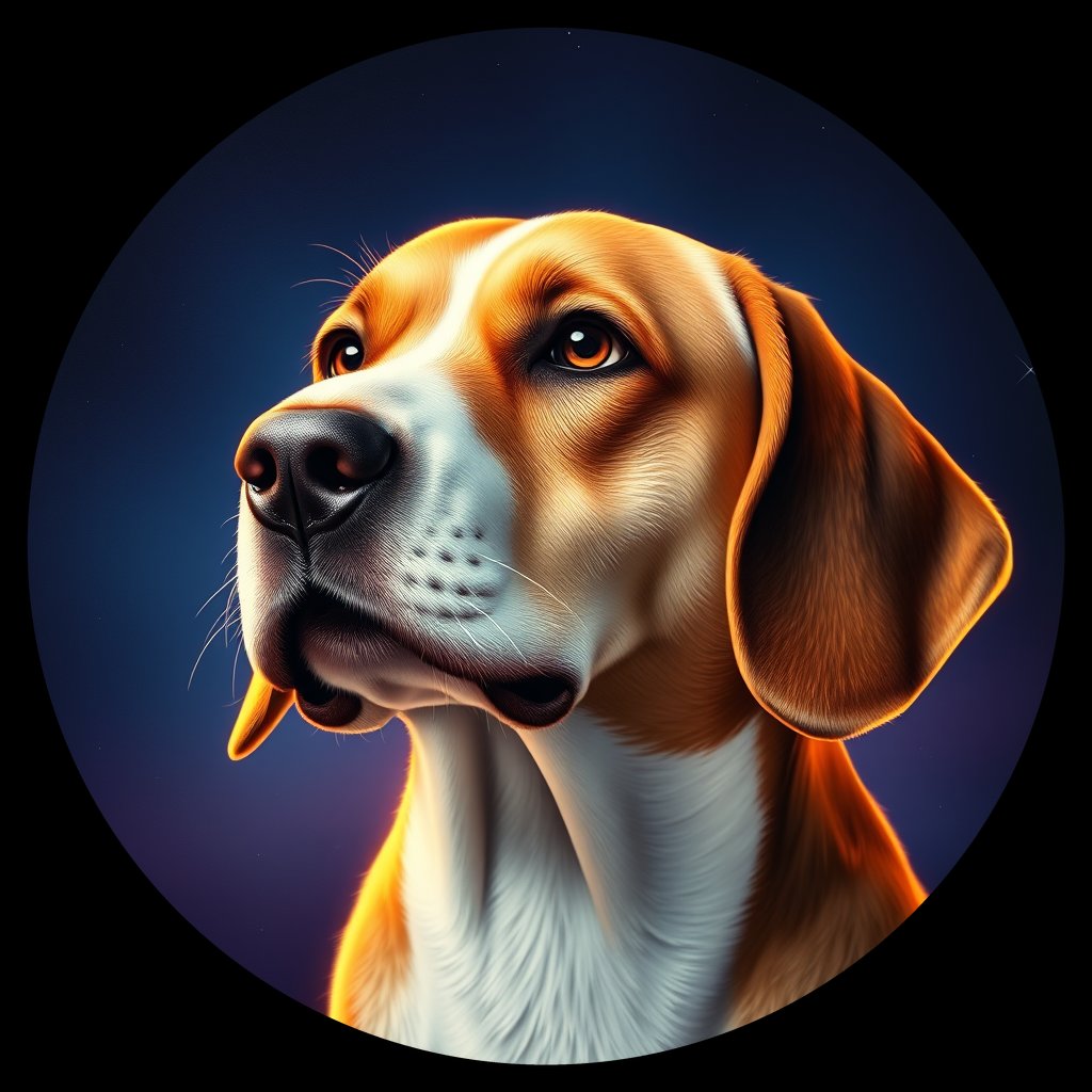 Cosmic medallion portrait of BEAG_Bgl_000GT5, a Beagle