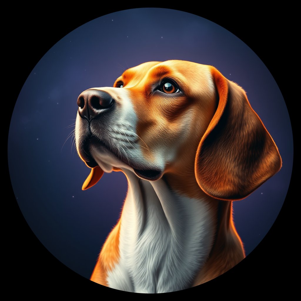 Cosmic medallion portrait of BEAG_Bgl_000GT6, a Beagle
