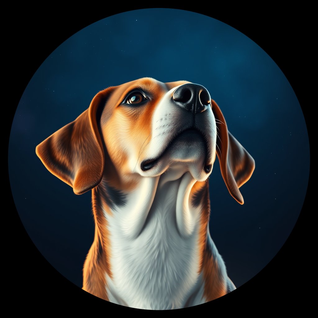 Cosmic medallion portrait of BEAG_Bgl_000GT7, a Beagle