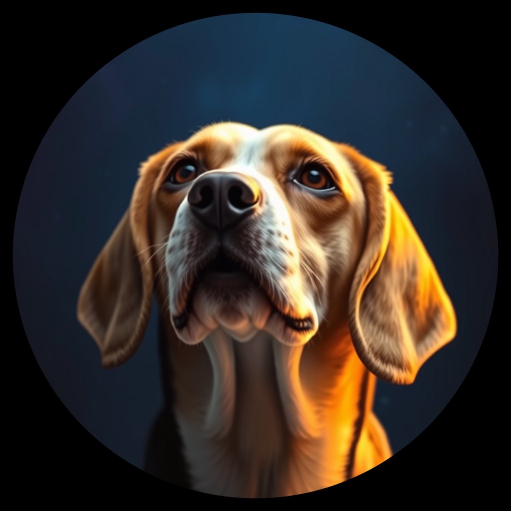 Cosmic medallion portrait of BEAG_Bgl_000GT8, a Beagle