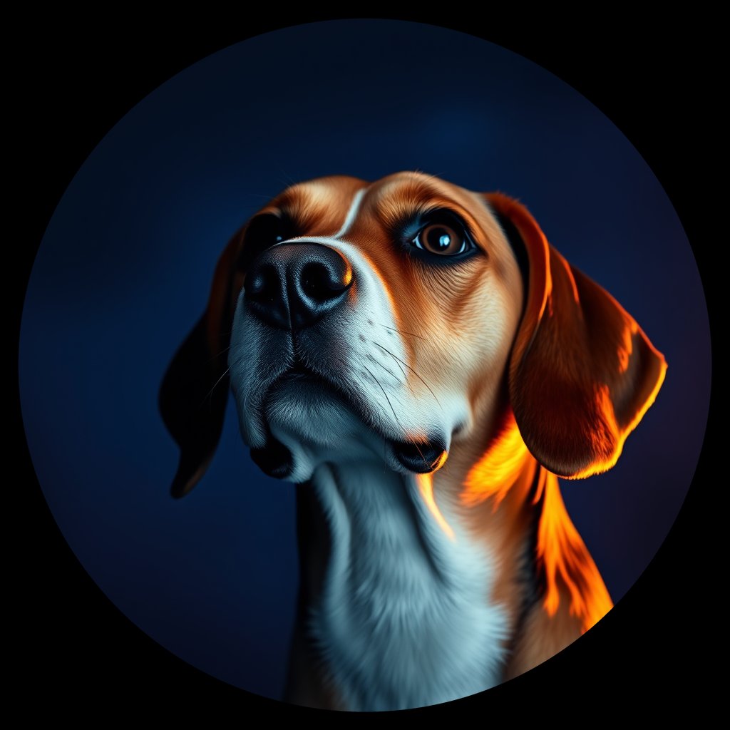 Cosmic medallion portrait of BEAG_Bgl_000GT9, a Beagle
