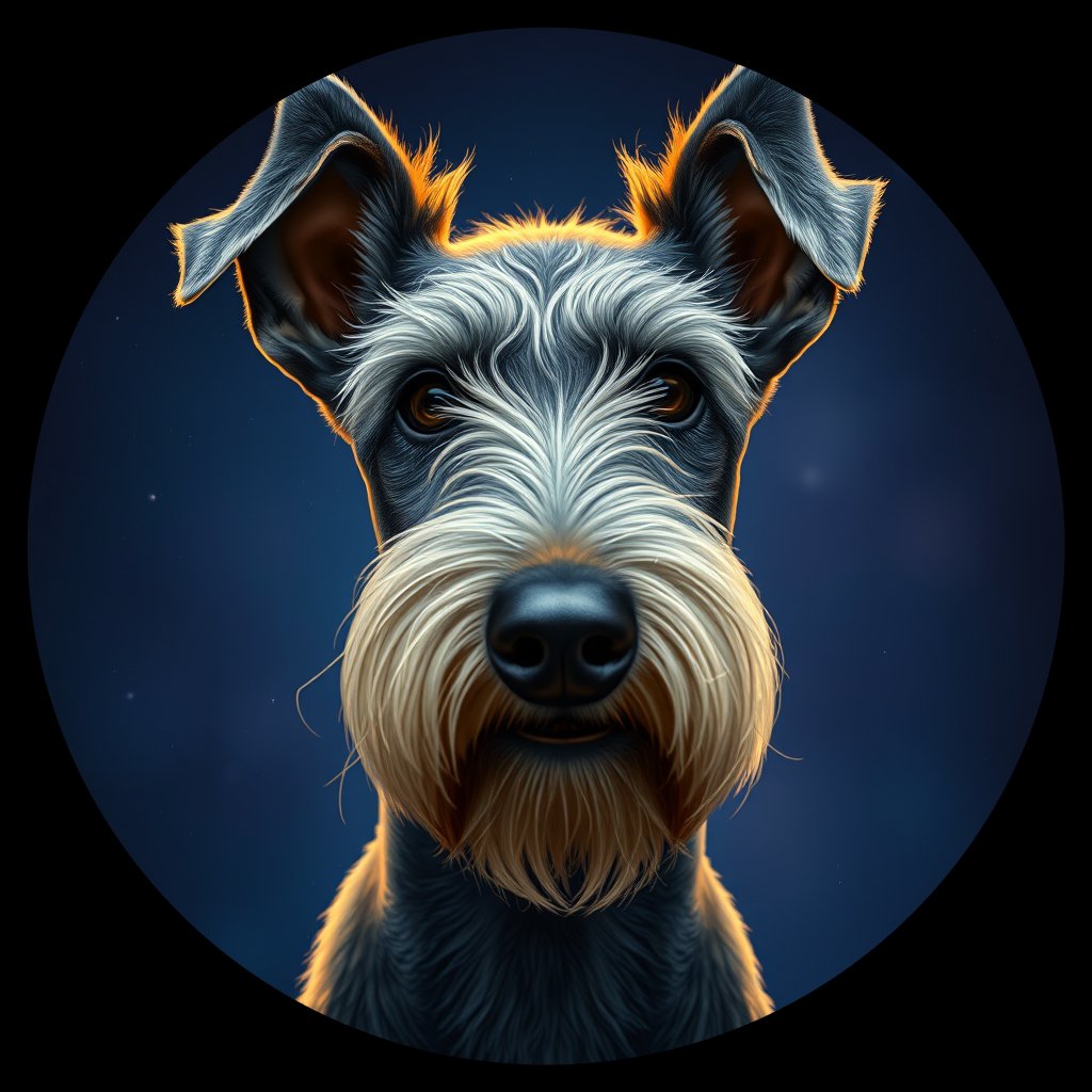Cosmic medallion portrait of BEDT_BEDT_16E01, a Bedlington Terrier