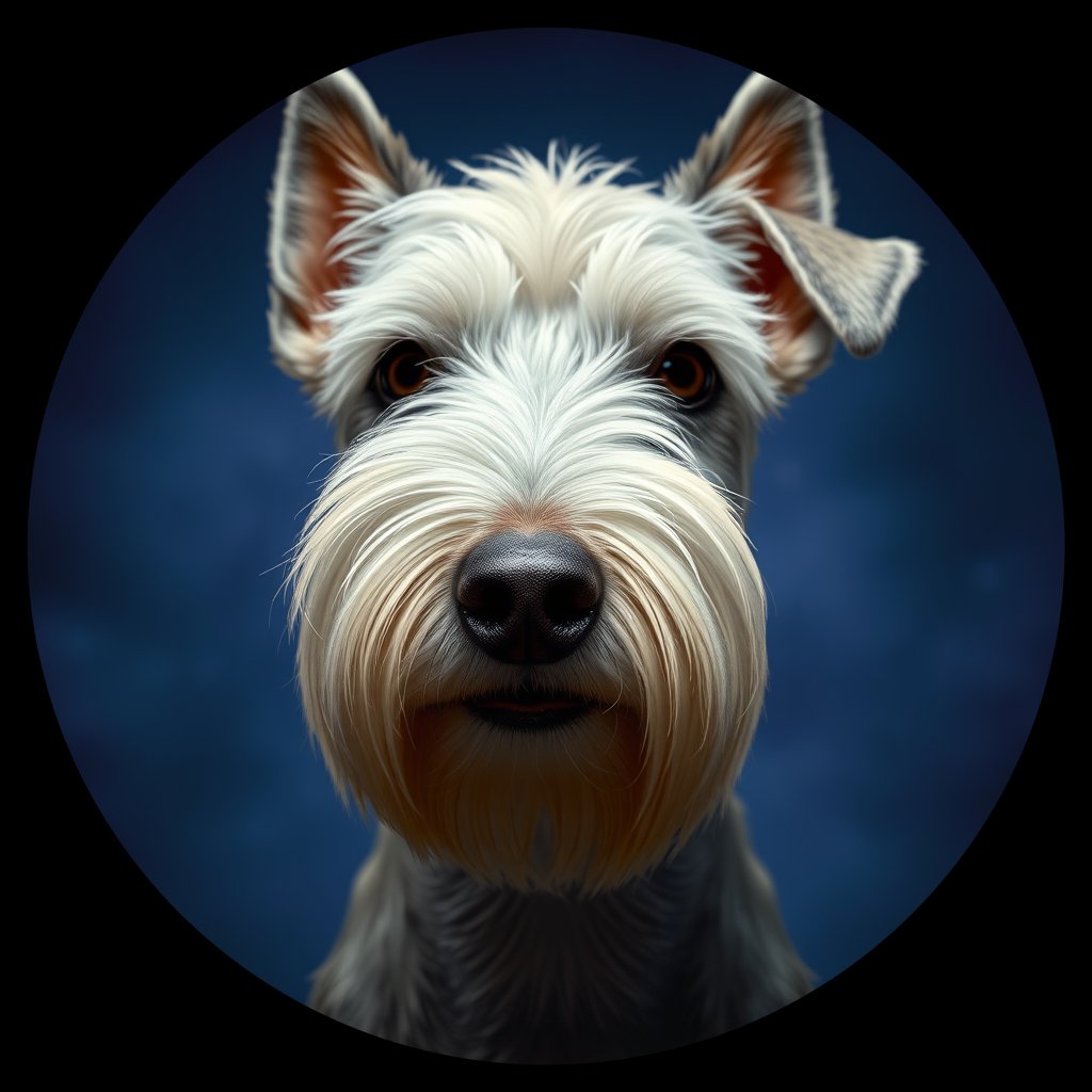 Cosmic medallion portrait of BEDT_BEDT_27105, a Bedlington Terrier