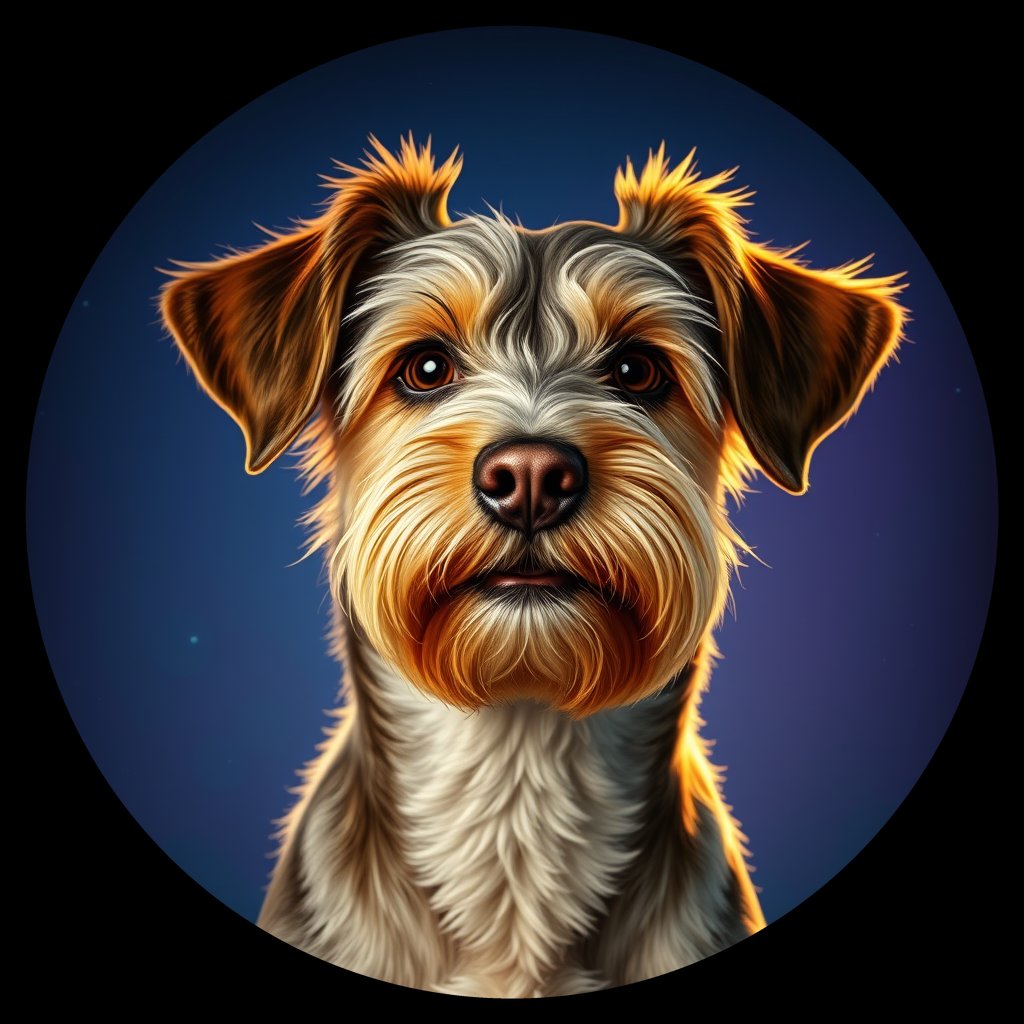 Cosmic medallion portrait of BGVP_17289_BGVP_17289, a Petit Basset Griffon Vendeen
