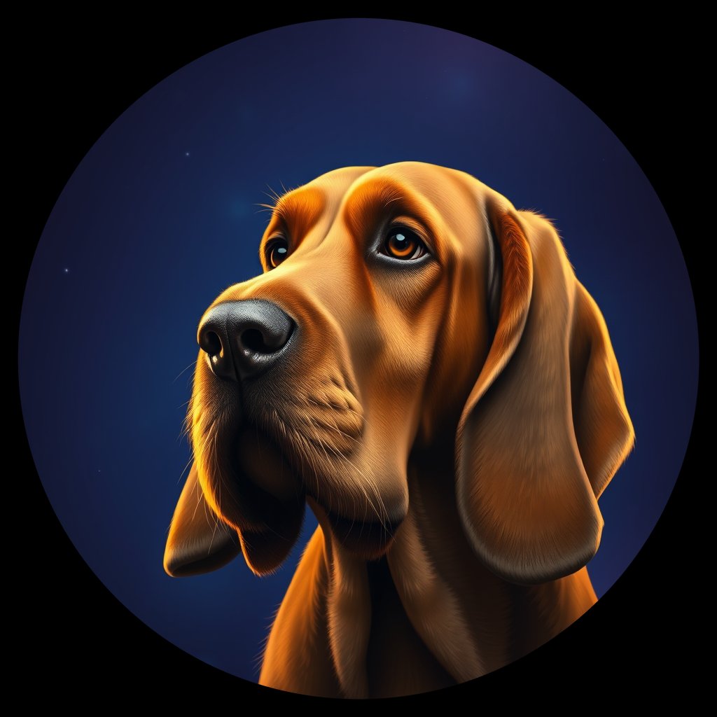 Cosmic medallion portrait of BGV_G_27325_BGV_G_27325, a Grand Basset Griffon Vendeen