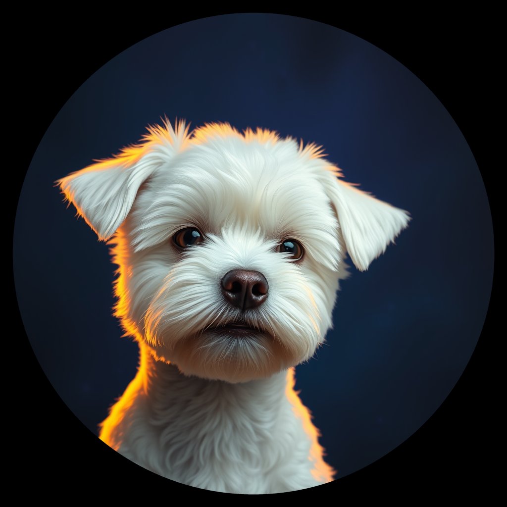 Cosmic medallion portrait of BICH_BICH_10G01, a Bichon Frise