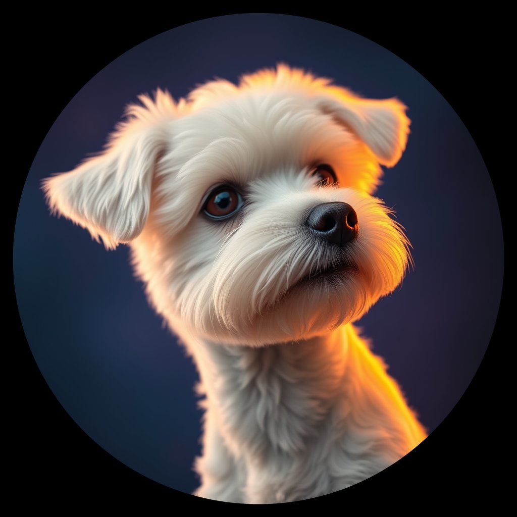 Cosmic medallion portrait of BICH_BICH_10H01, a Bichon Frise