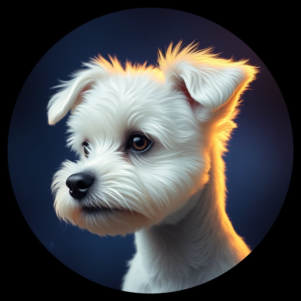 Cosmic medallion portrait of BICH_BICH_13C09, a Bichon Frise
