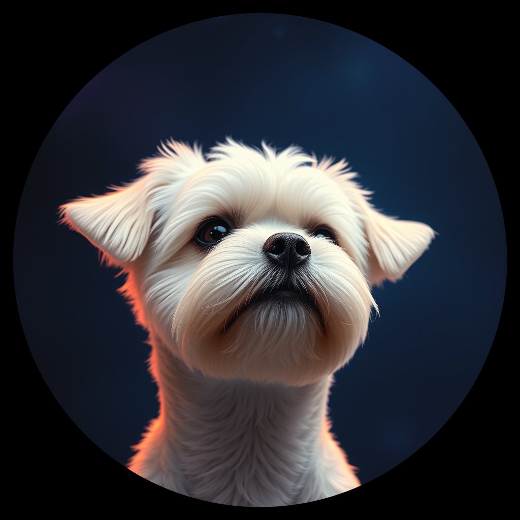 Cosmic medallion portrait of BICH_BICH_13D09, a Bichon Frise
