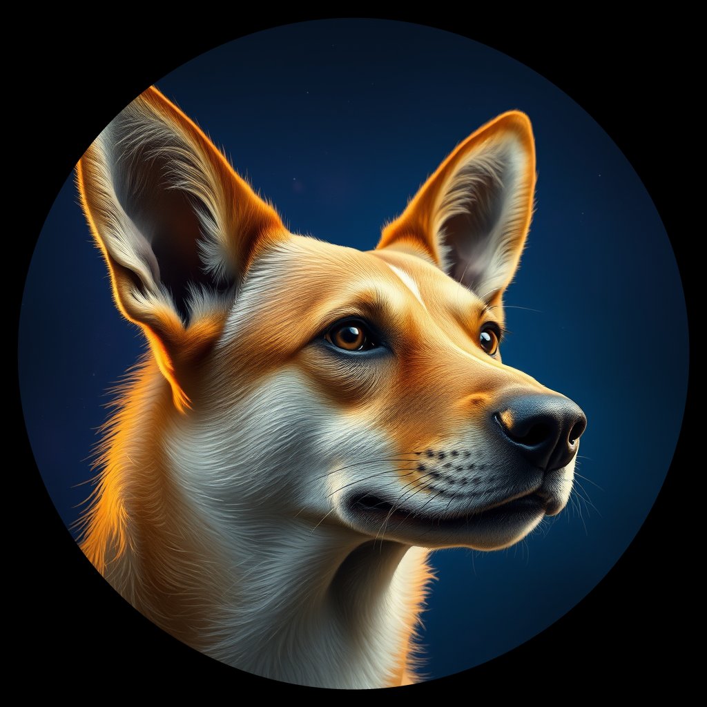 Cosmic medallion portrait of BIGDESERT_cd073, a Dingo Bigdesert