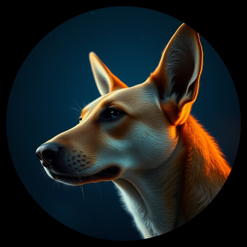 Cosmic medallion portrait of BIGDESERT_cd075, a Dingo Bigdesert