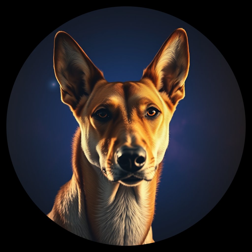 Cosmic medallion portrait of BIGDESERT_cd111, a Dingo Bigdesert