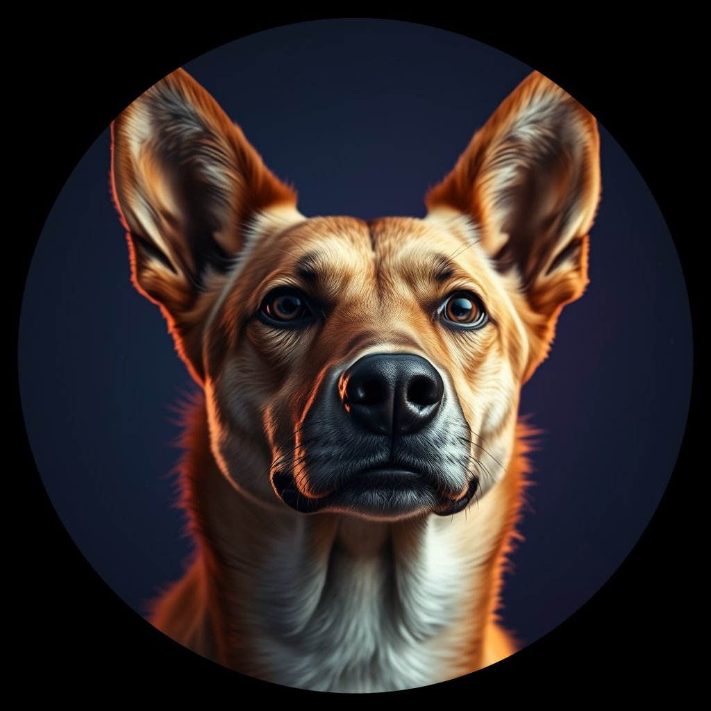 Cosmic medallion portrait of BIGDESERT_cd113, a Dingo Bigdesert