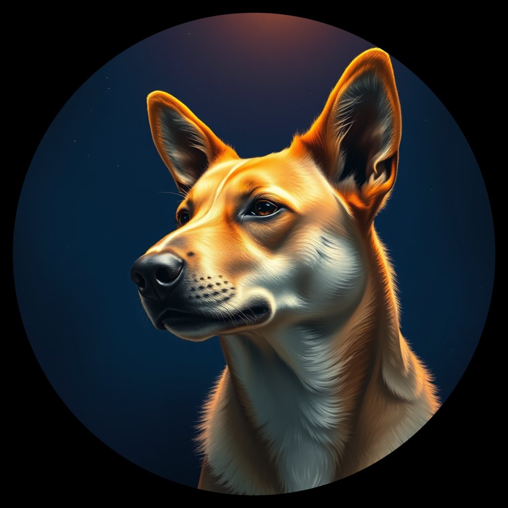 Cosmic medallion portrait of BIGDESERT_cd115, a Dingo Bigdesert