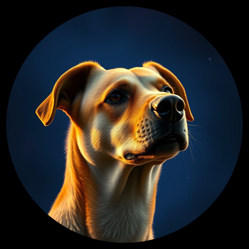 Cosmic medallion portrait of BIGDESERT_cd272, a Dingo Bigdesert