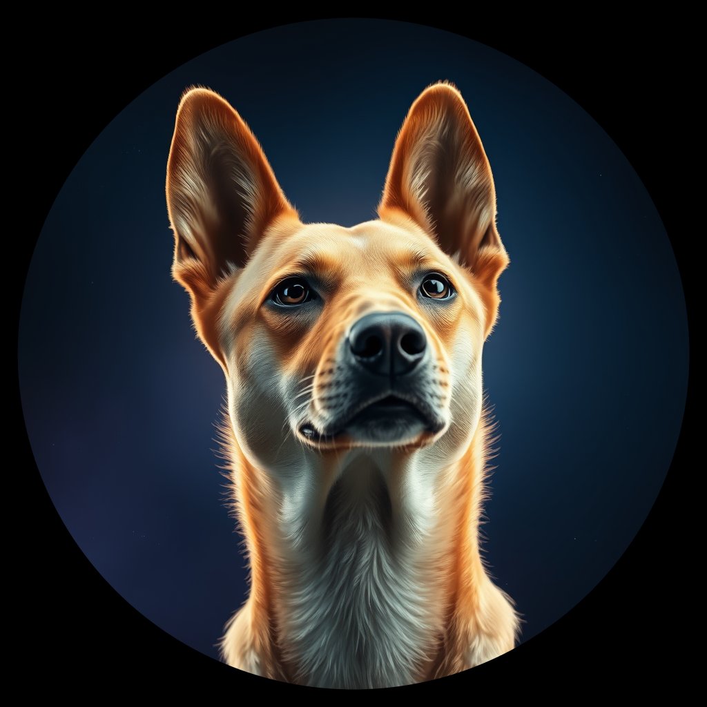 Cosmic medallion portrait of BIGDESERT_cd278, a Dingo Bigdesert