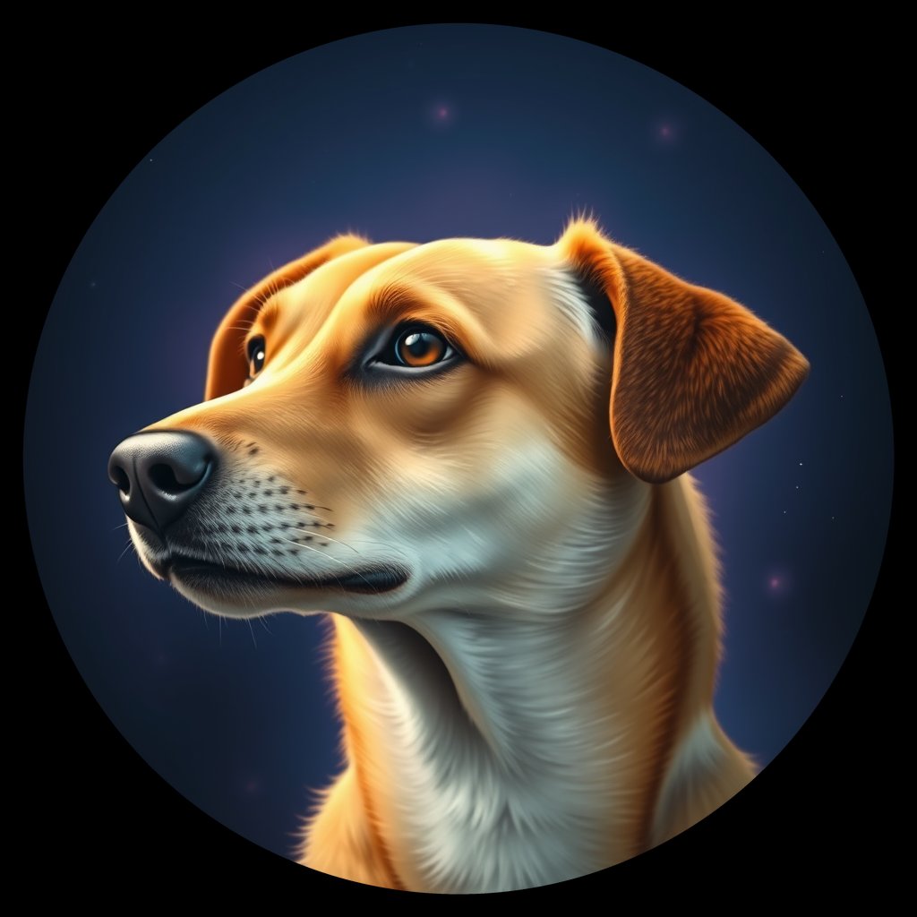 Cosmic medallion portrait of BIGDESERT_cd279, a Dingo Bigdesert