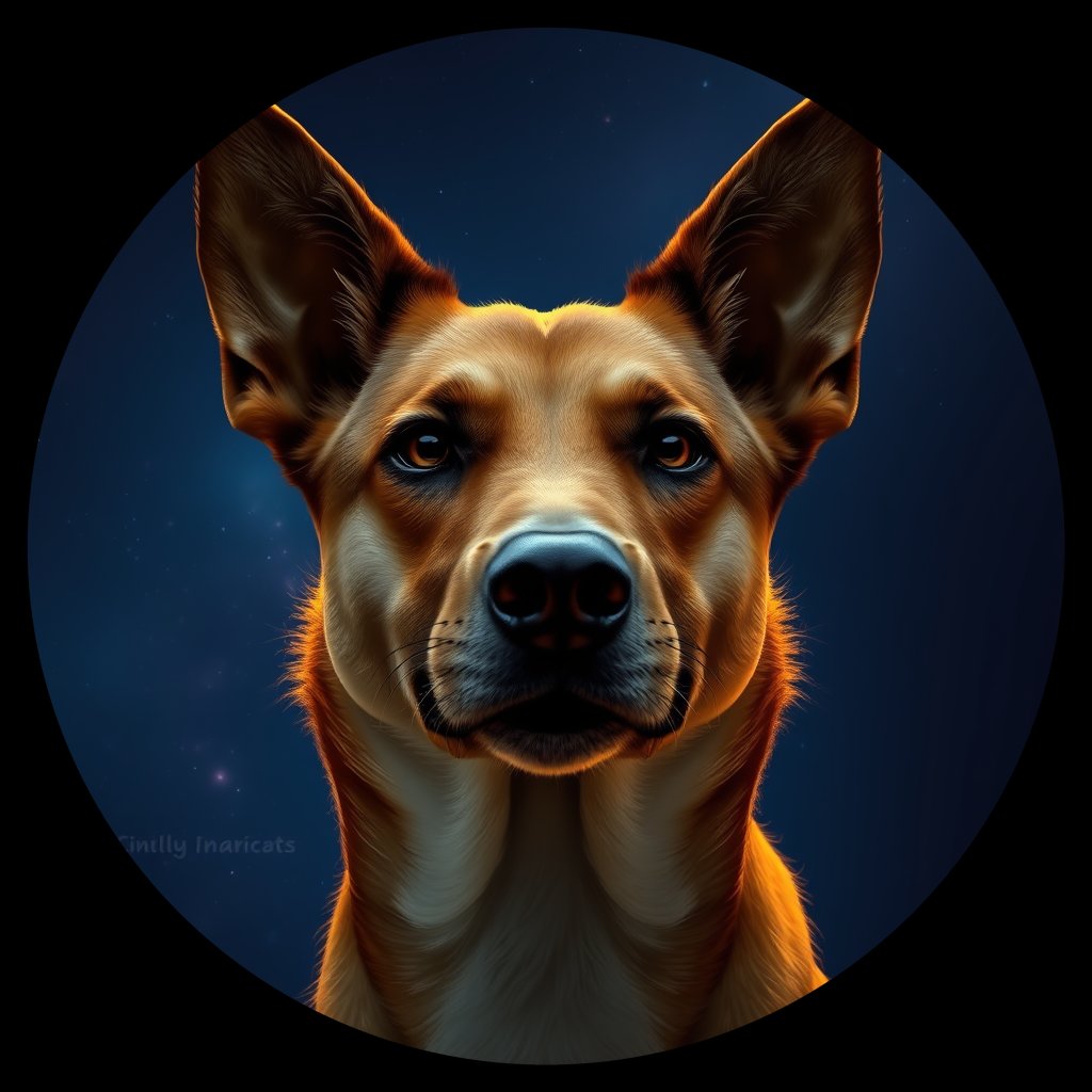 Cosmic medallion portrait of BIGDESERT_cd280, a Dingo Bigdesert