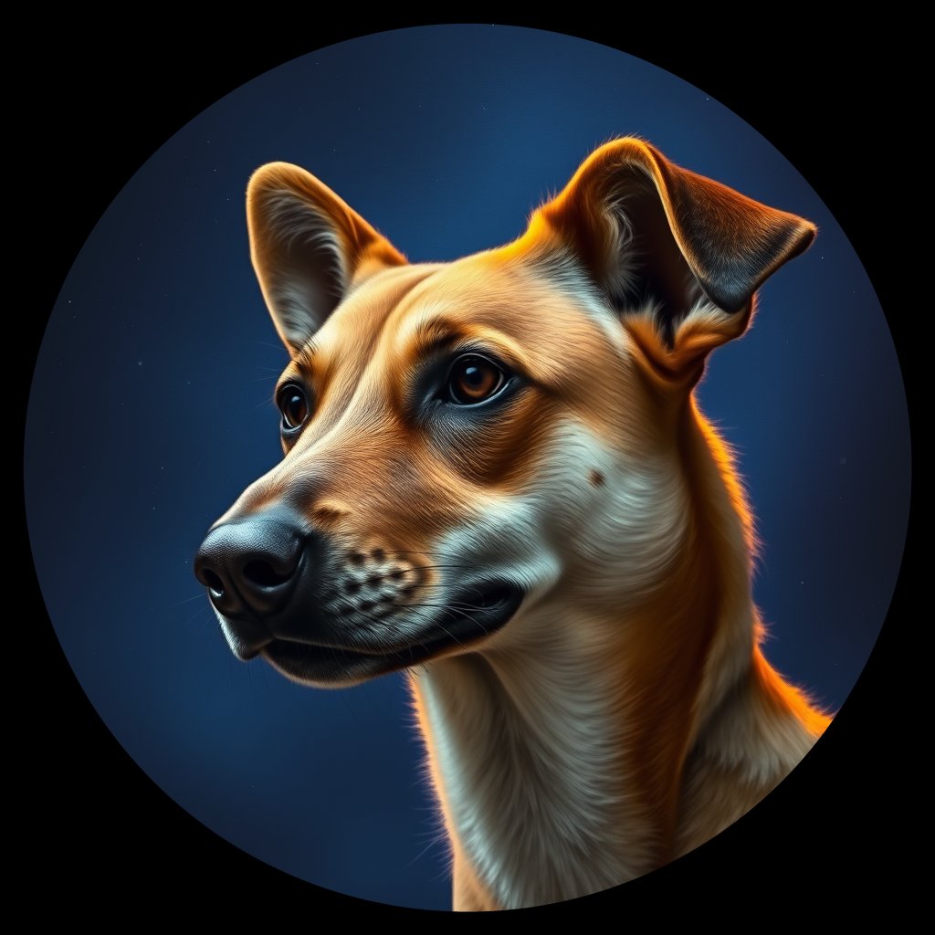 Cosmic medallion portrait of BIGDESERT_cd283, a Dingo Bigdesert