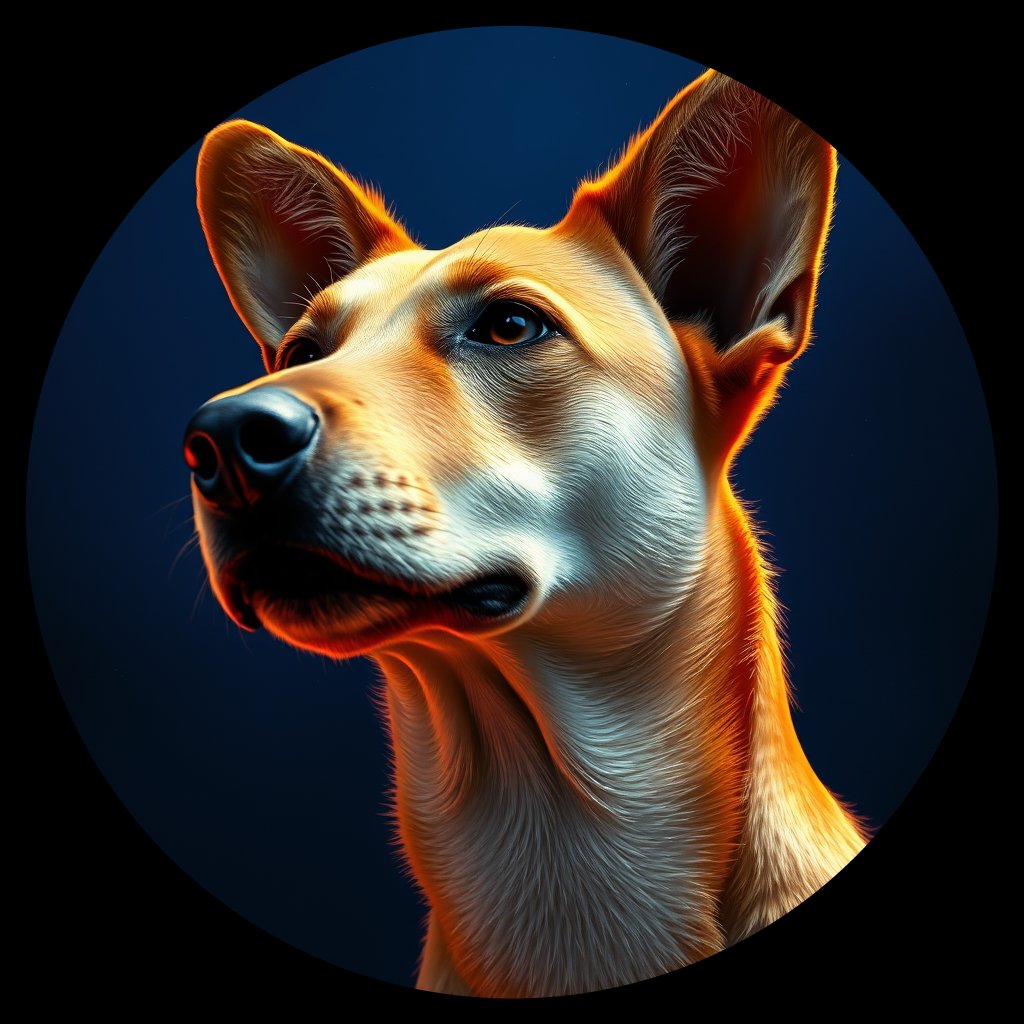 Cosmic medallion portrait of BIGDESERT_cd316, a Dingo Bigdesert