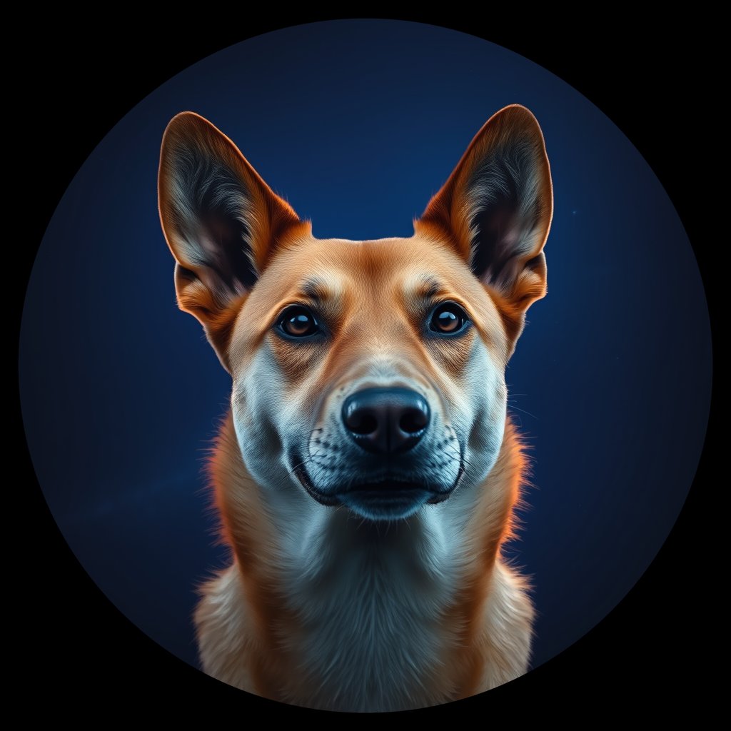 Cosmic medallion portrait of BIGDESERT_cd628, a Dingo Bigdesert