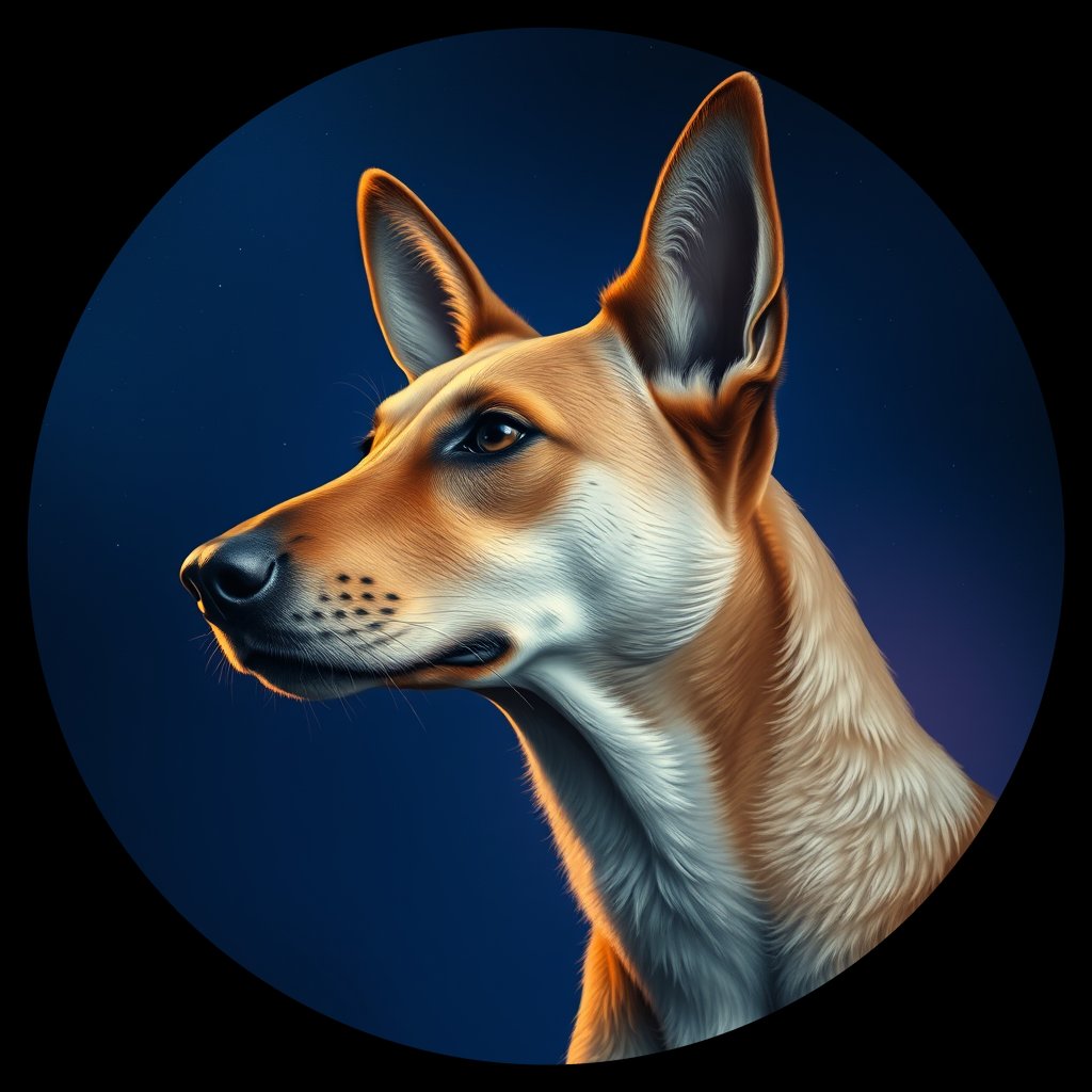 Cosmic medallion portrait of BIGDESERT_cd641, a Dingo Bigdesert