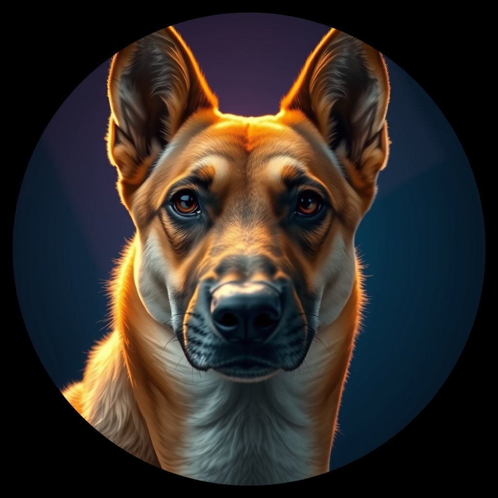 Cosmic medallion portrait of BIGDESERT_cd642, a Dingo Bigdesert