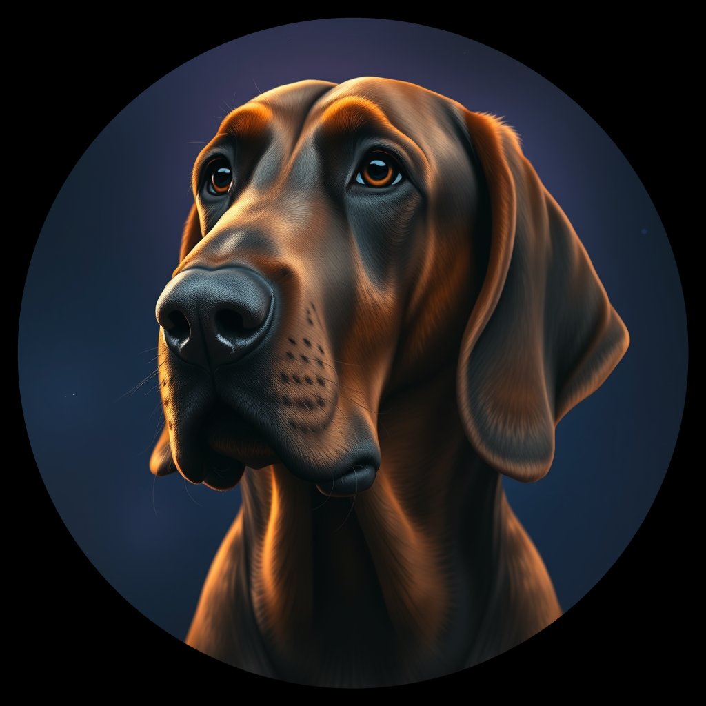 Cosmic medallion portrait of BLDH_BLDH_01186, a Bloodhound