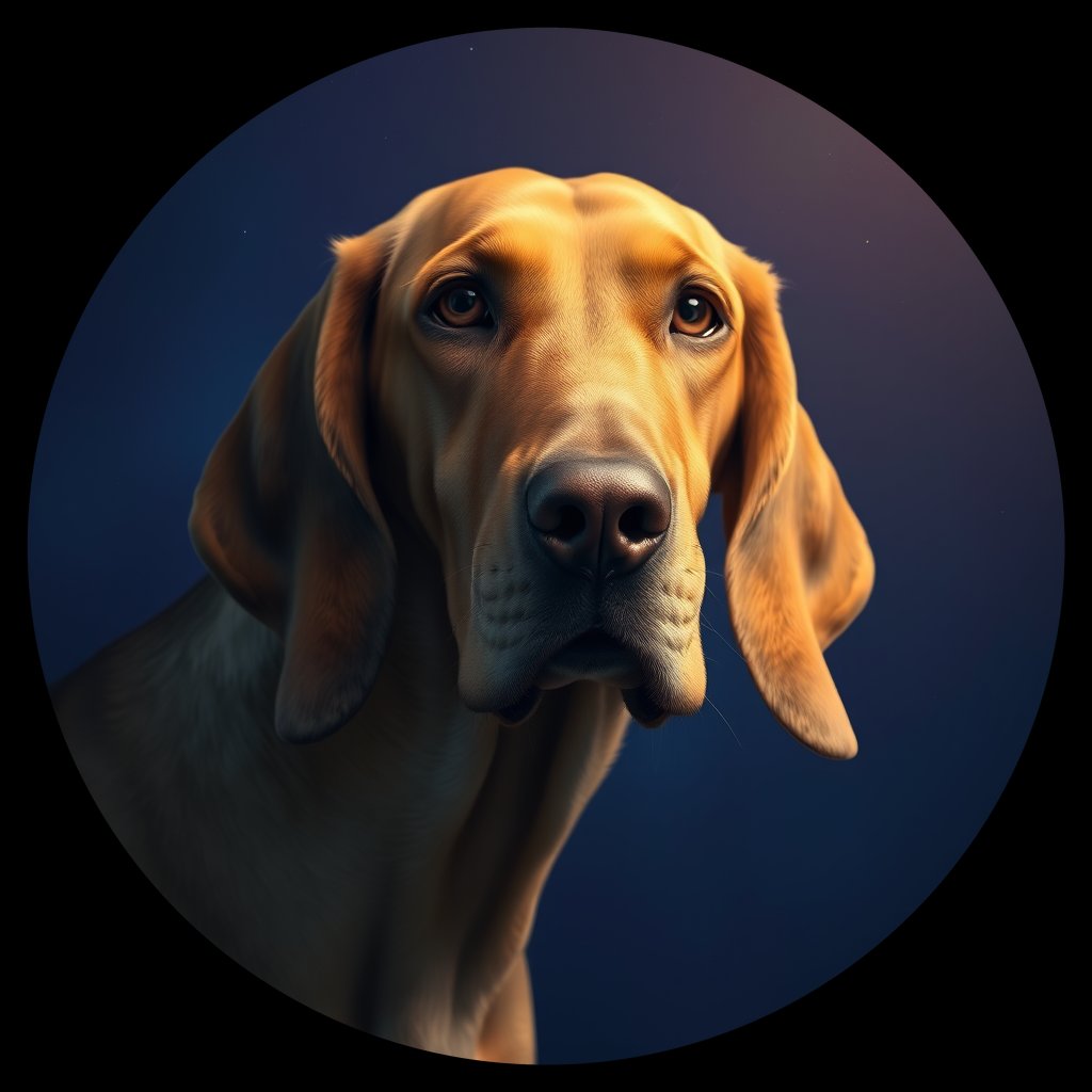 Cosmic medallion portrait of BLDH_BLDH_11431, a Bloodhound