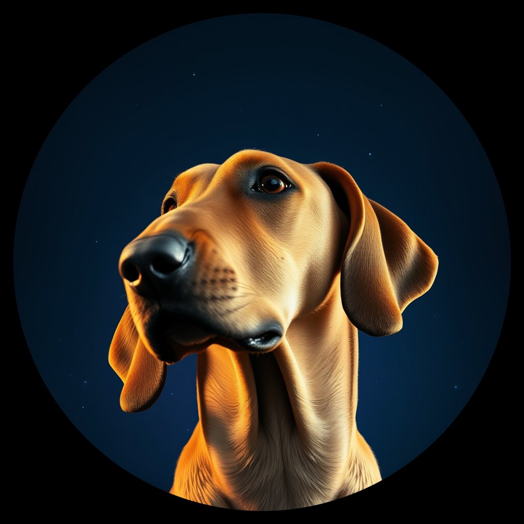 Cosmic medallion portrait of BLDH_BLDH_11436, a Bloodhound
