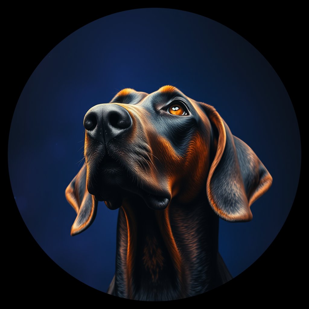 Cosmic medallion portrait of BLDH_BLDH_11438, a Bloodhound