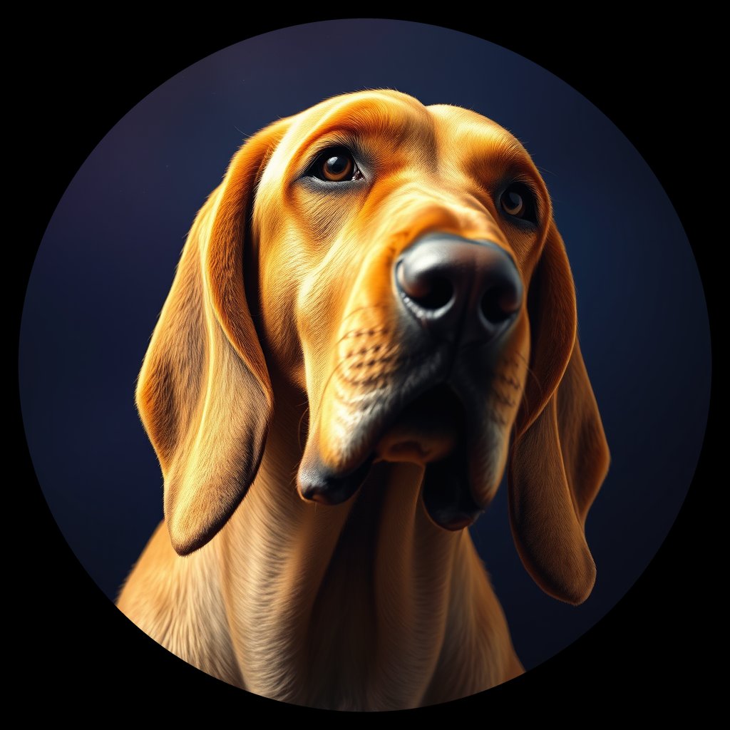 Cosmic medallion portrait of BLDH_BLDH_25393, a Bloodhound