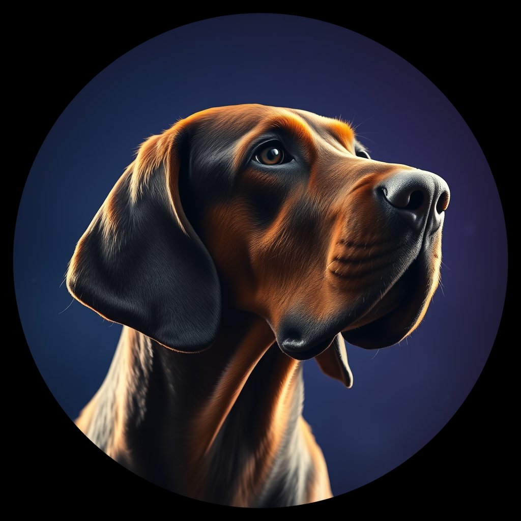 Cosmic medallion portrait of BLDH_BLDH_25394, a Bloodhound