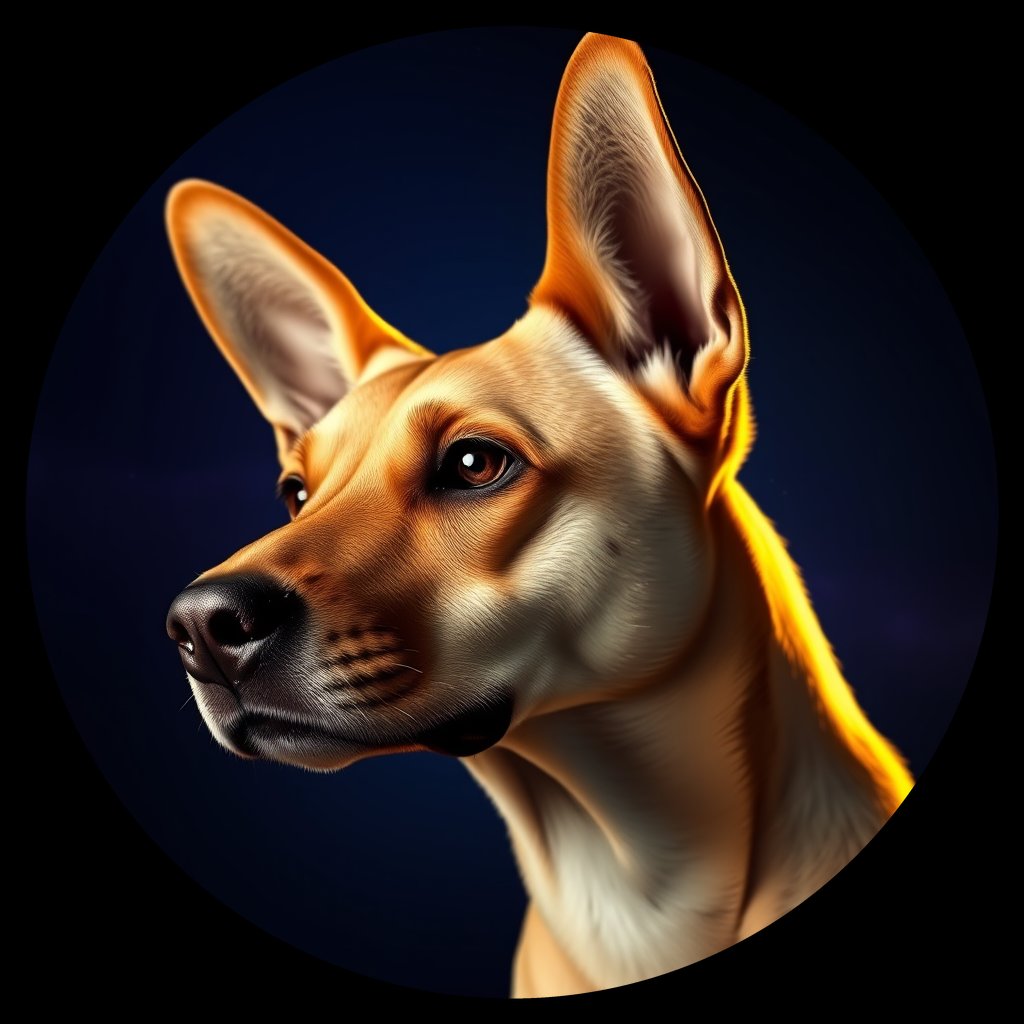Cosmic medallion portrait of BMAL_BMAL_Z9D10, a Belgian Malinois