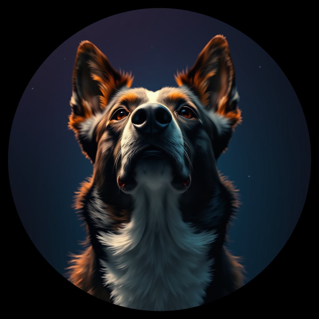 Cosmic medallion portrait of BORD_cd265, a Border Collie