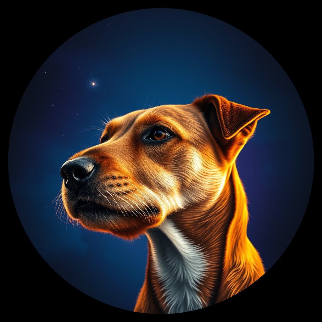 Cosmic medallion portrait of BORT_BORT_25438, a Border Terrier