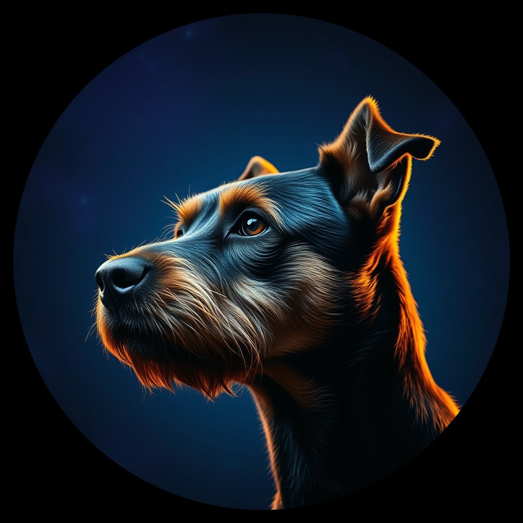 Cosmic medallion portrait of BORT_BORT_27568, a Border Terrier
