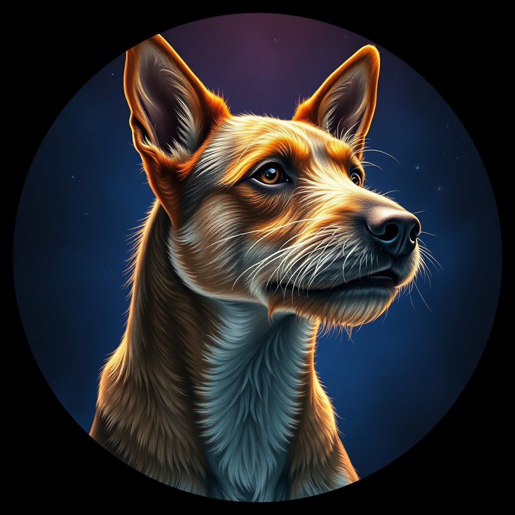 Cosmic medallion portrait of BORT_BoT_00LU62, a Border Terrier
