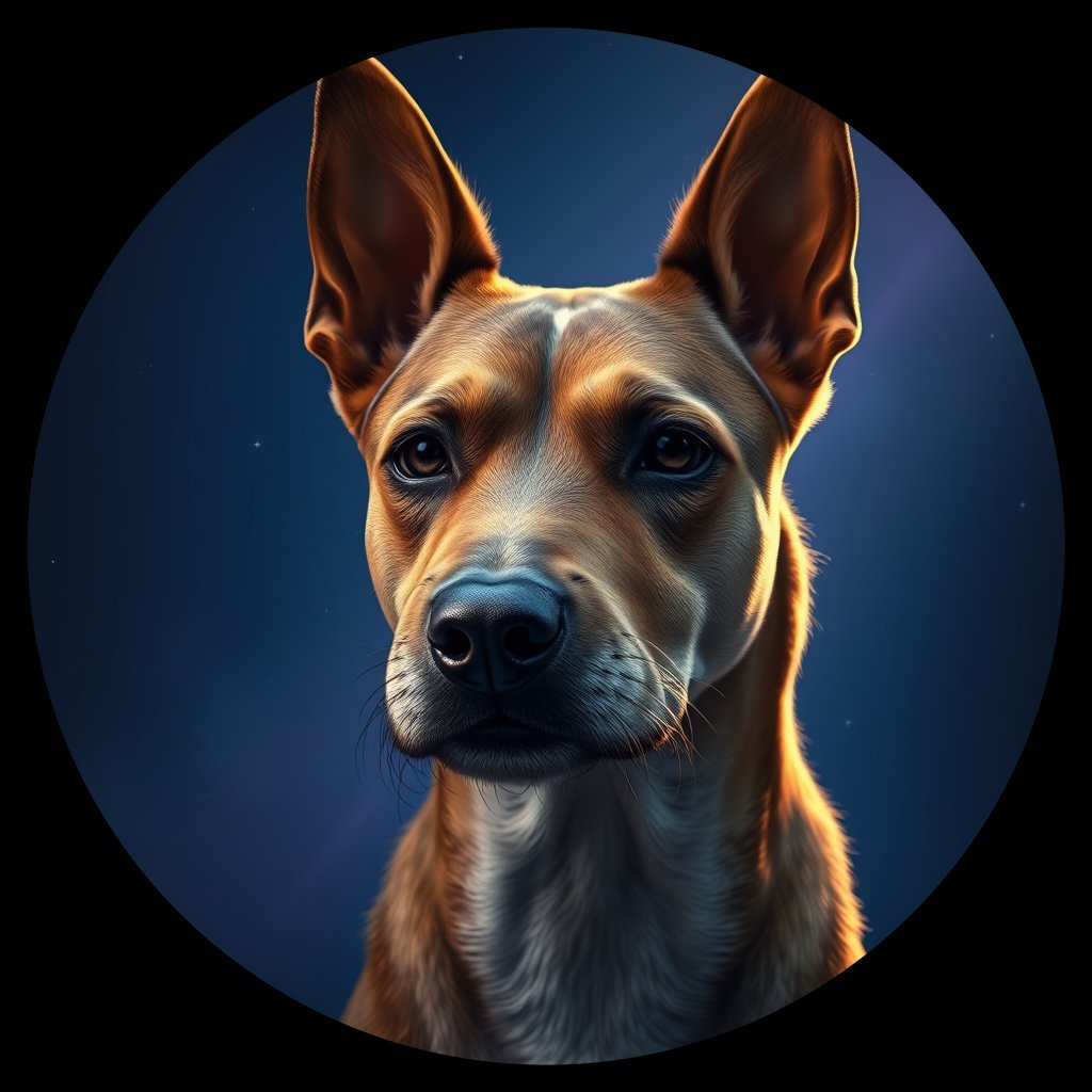 Cosmic medallion portrait of BORT_BoT_00LU63, a Border Terrier