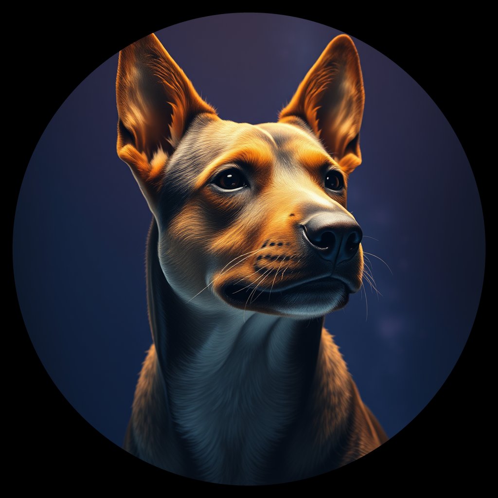 Cosmic medallion portrait of BORT_BoT_00LU64, a Border Terrier
