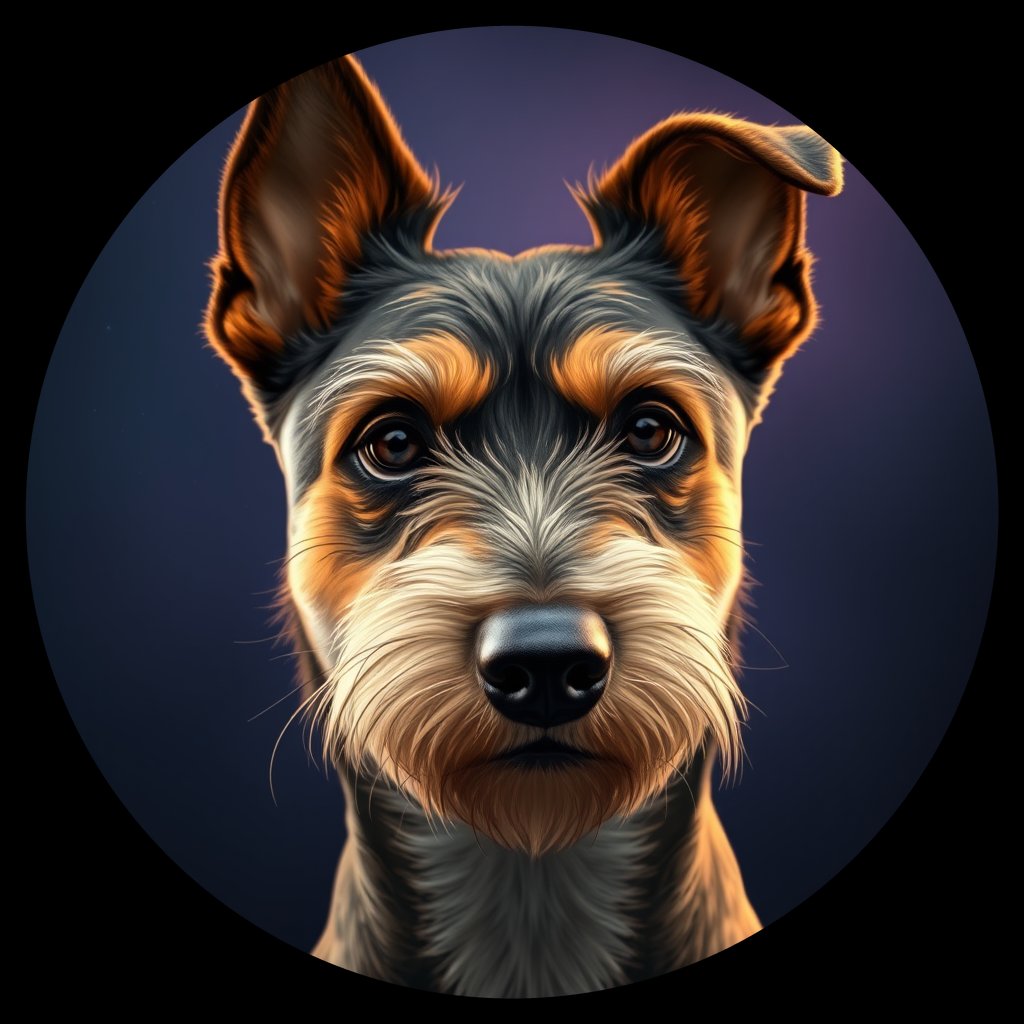 Cosmic medallion portrait of BORT_BoT_00LU65, a Border Terrier