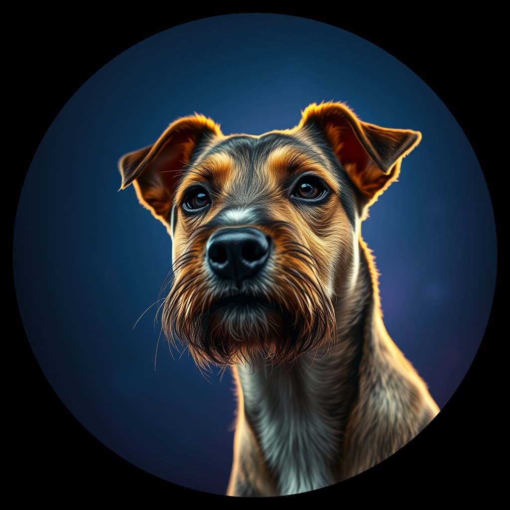 Cosmic medallion portrait of BORT_BoT_00LU66, a Border Terrier