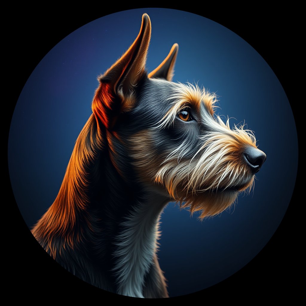 Cosmic medallion portrait of BORT_BoT_00LU67, a Border Terrier