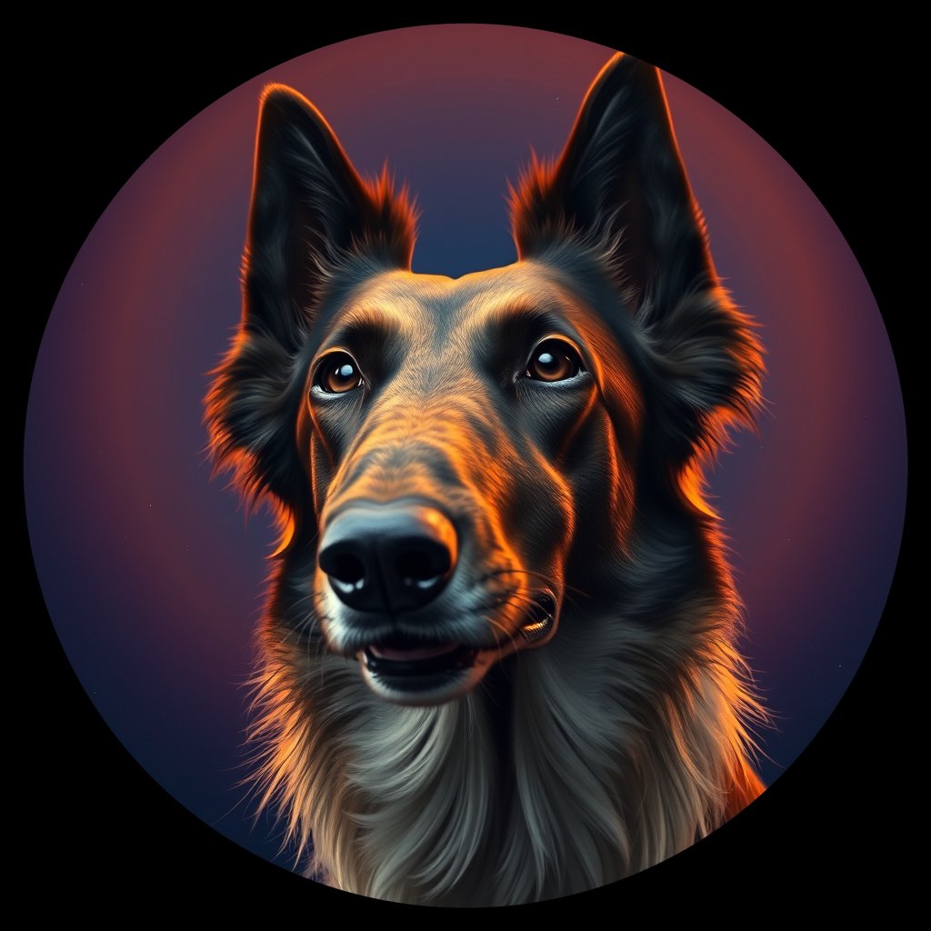 Cosmic medallion portrait of BORZ_BORZ_00979, a Borzoi