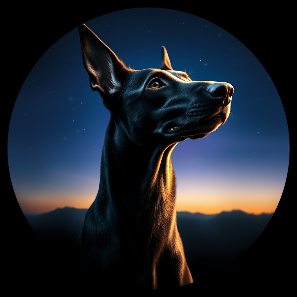 Cosmic medallion portrait of BORZ_BORZ_12879, a Borzoi