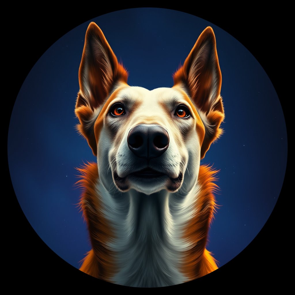Cosmic medallion portrait of BORZ_BORZ_13141, a Borzoi