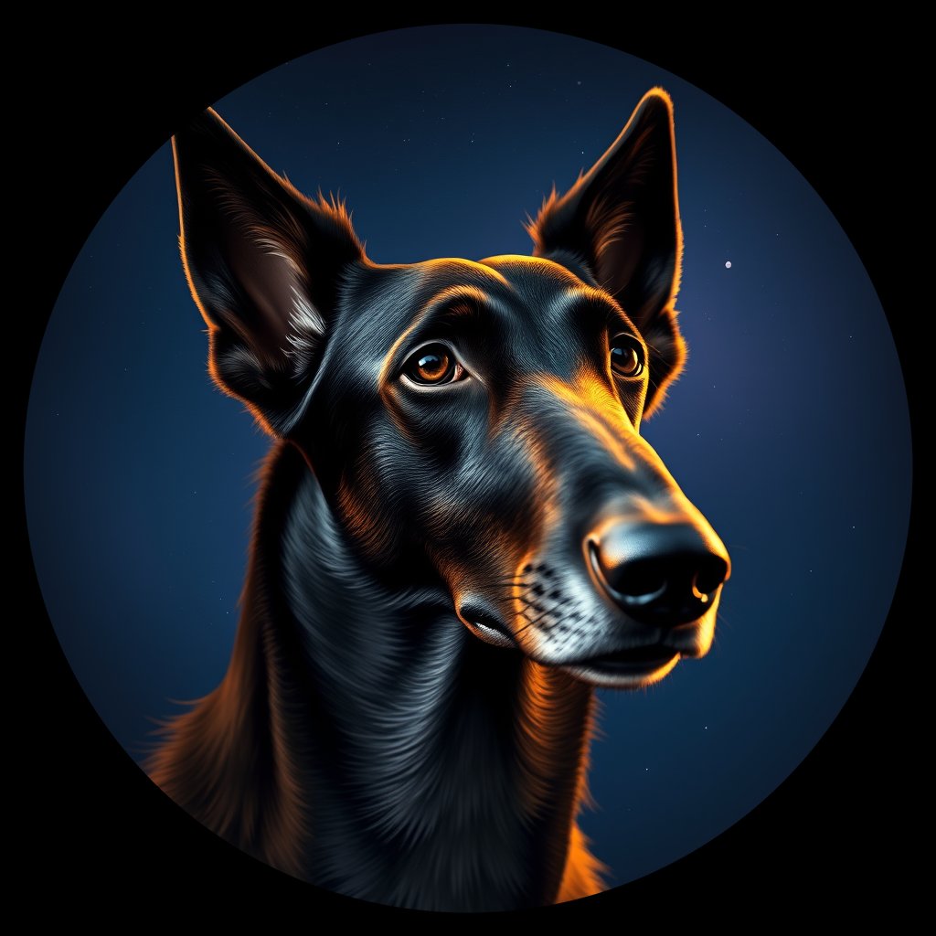 Cosmic medallion portrait of BORZ_BORZ_13142, a Borzoi